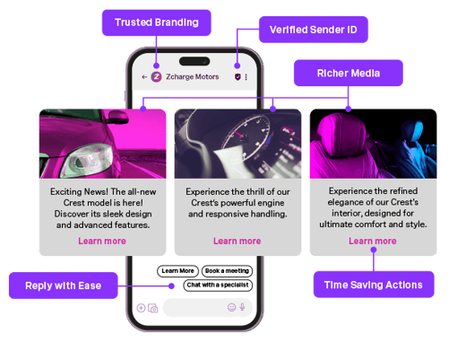 RCS use case image on mobile device showcasing user experience