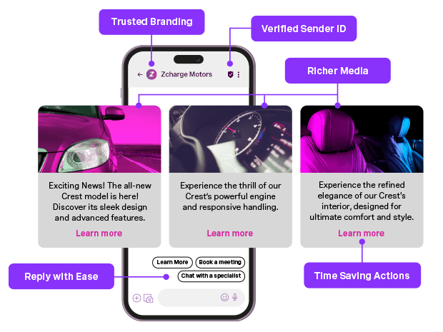 RCS use case image on mobile device showcasing user experience