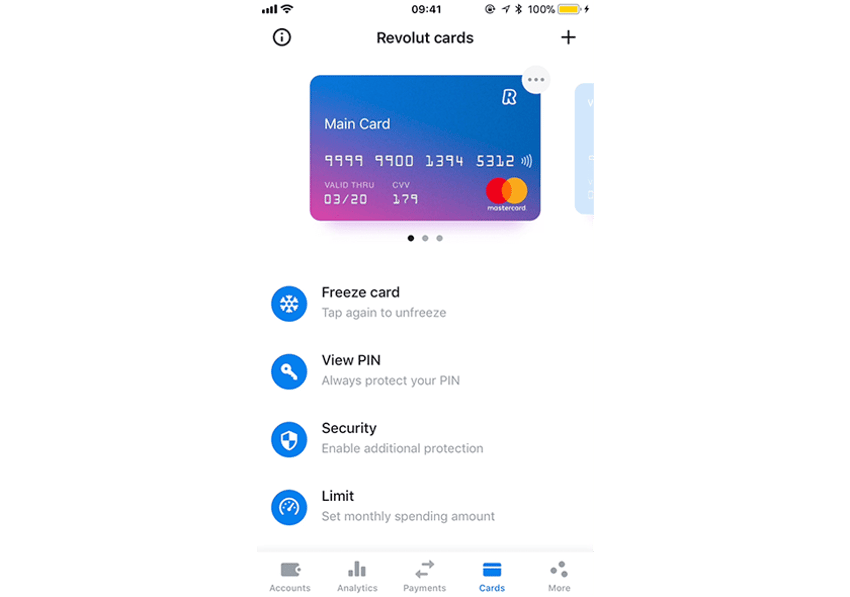 휴대폰의 Revolut 스크린샷